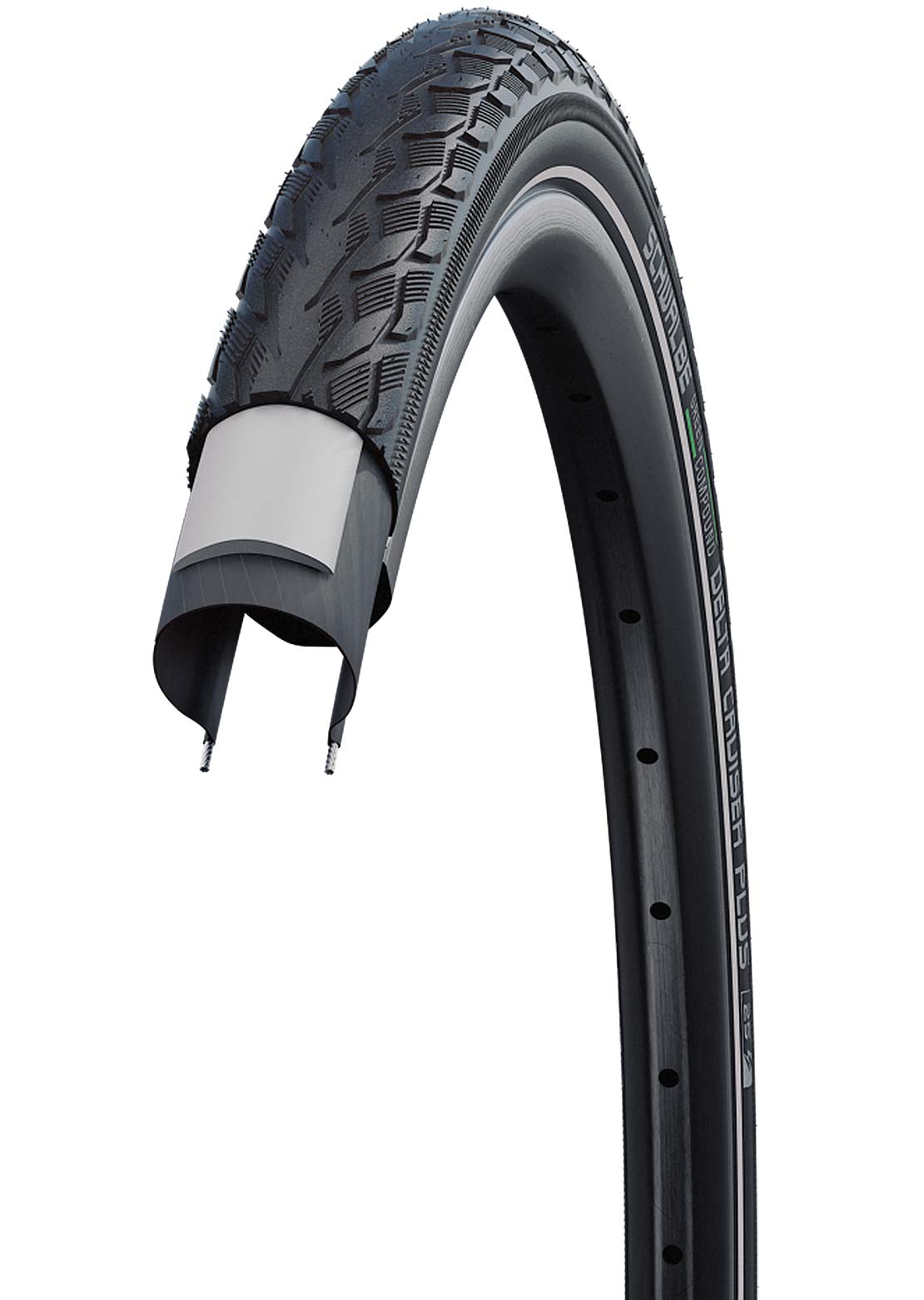 Schwalbe Delta Cruiser Plus Active Twin PG 700x28 Wire 50TPI 100PSI Tire Black