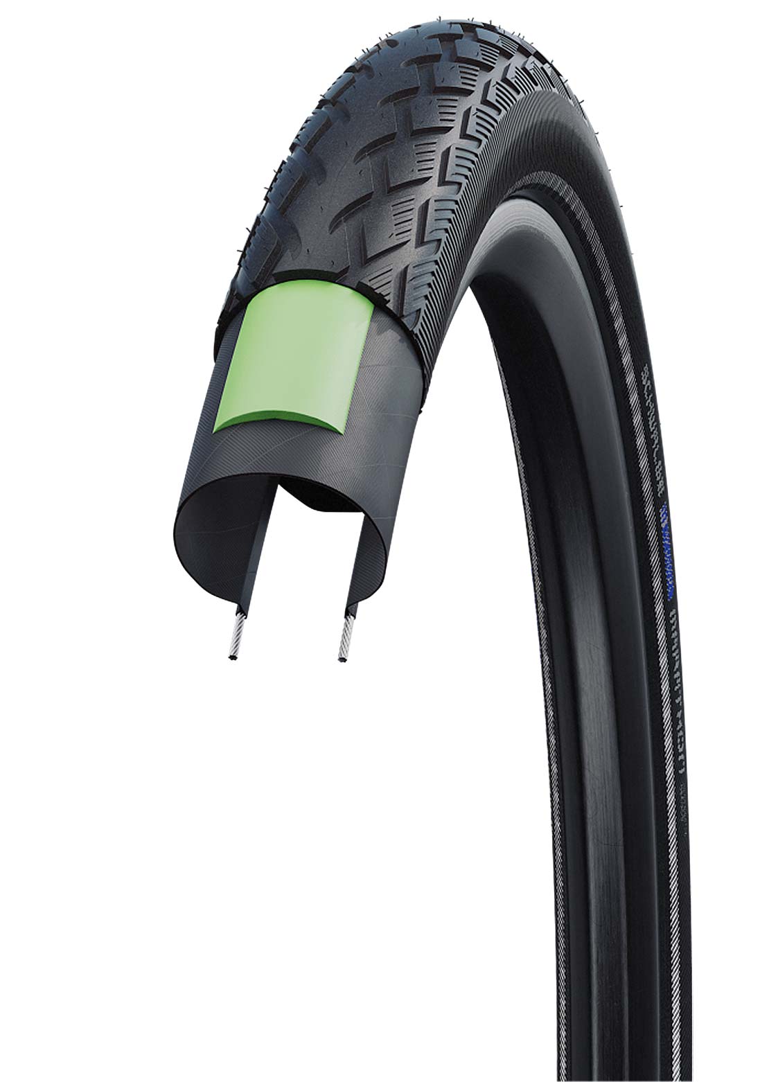 Schwalbe Marathon GreenGuard Tire with Reflective Strip Black