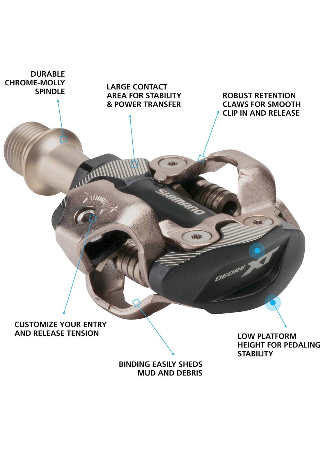 Shimano PD-M8100 Deore XT SPD w/Cleat Mountain Bike Pedals