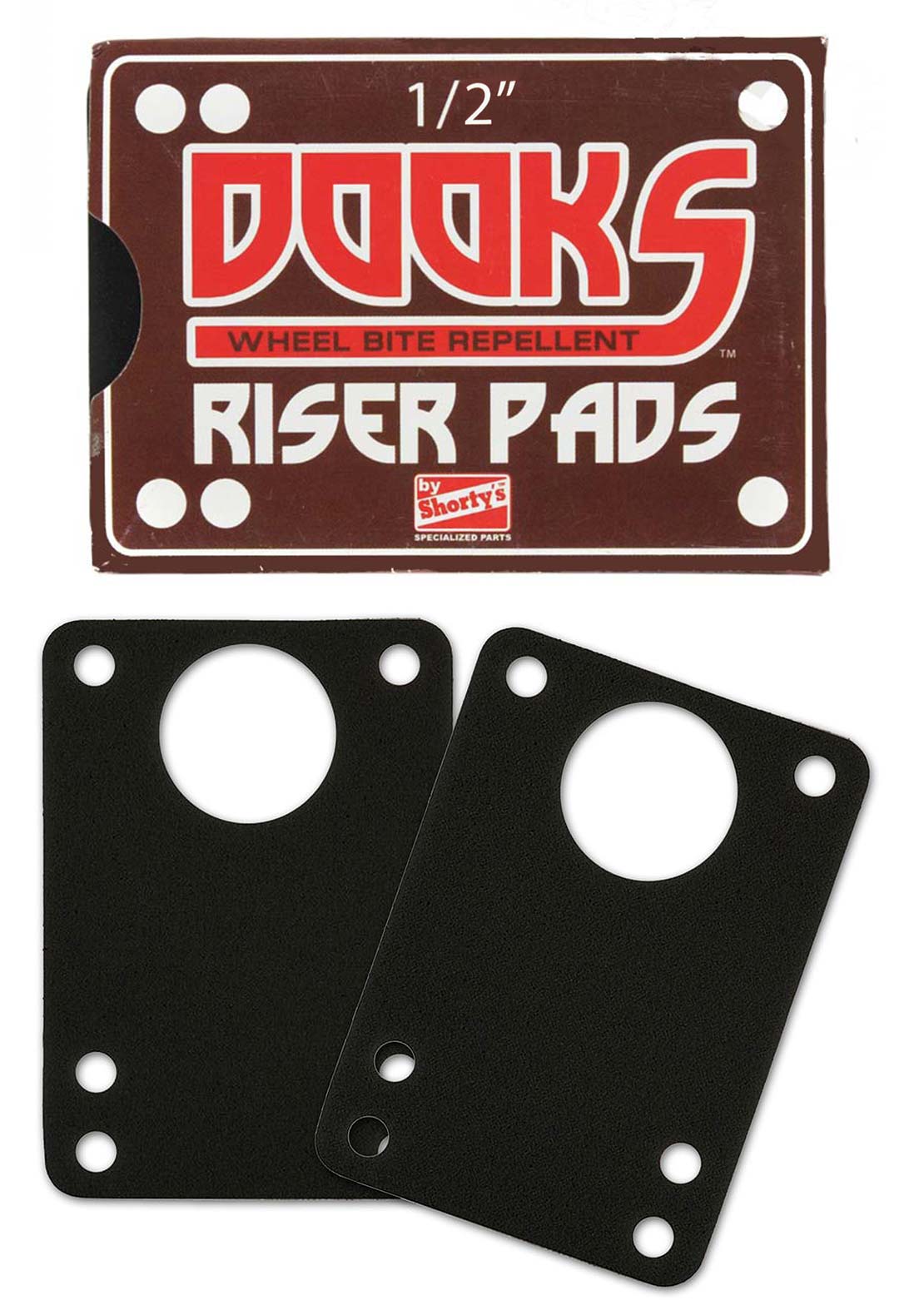 Shorty's Dooks 1/2" Plastic Skateboard Risers Black