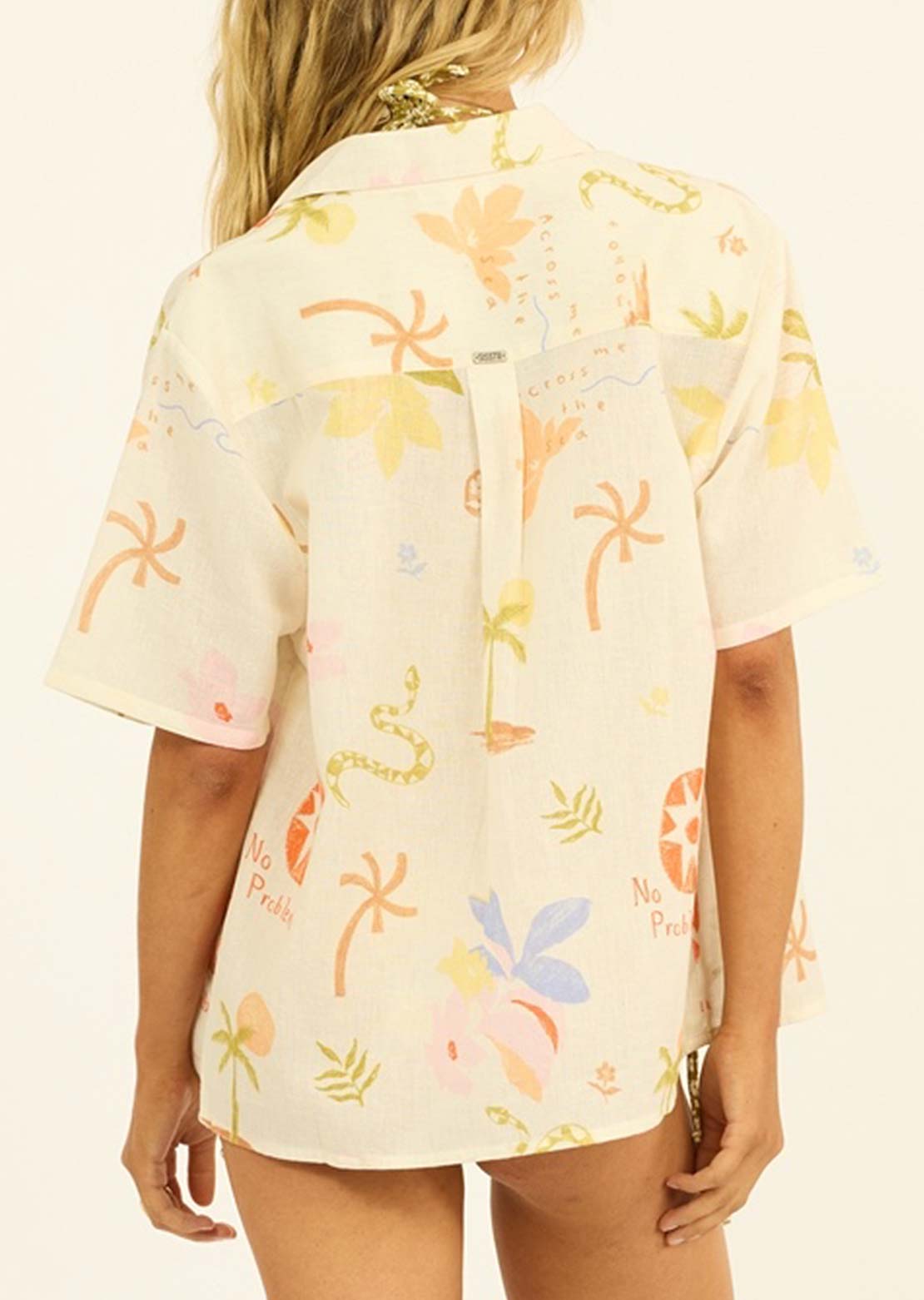 Sisstr Women's Across The Sea Woven Button Up Shirt Sea Salt