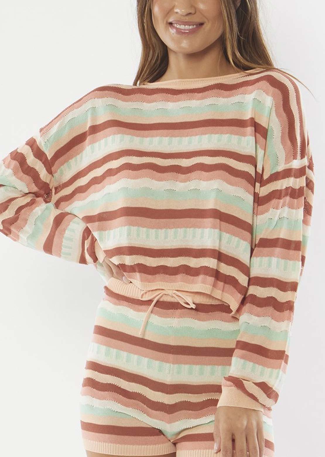 Sisstr Women&#39;s Choppy Friday Knit Sweater Rust