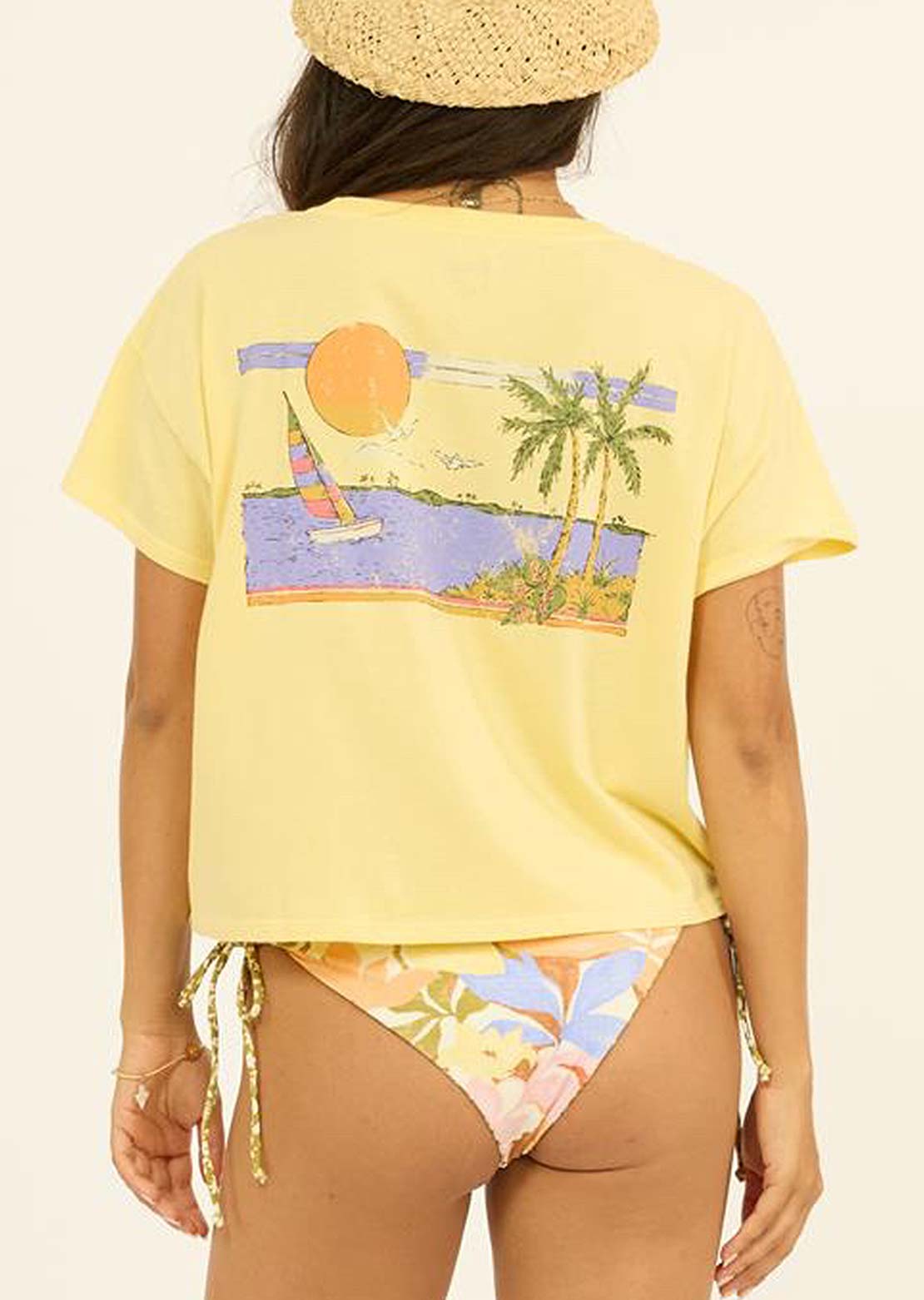 Sisstr Women's Daybreak Crop Knit T-Shirt Seein' Citron