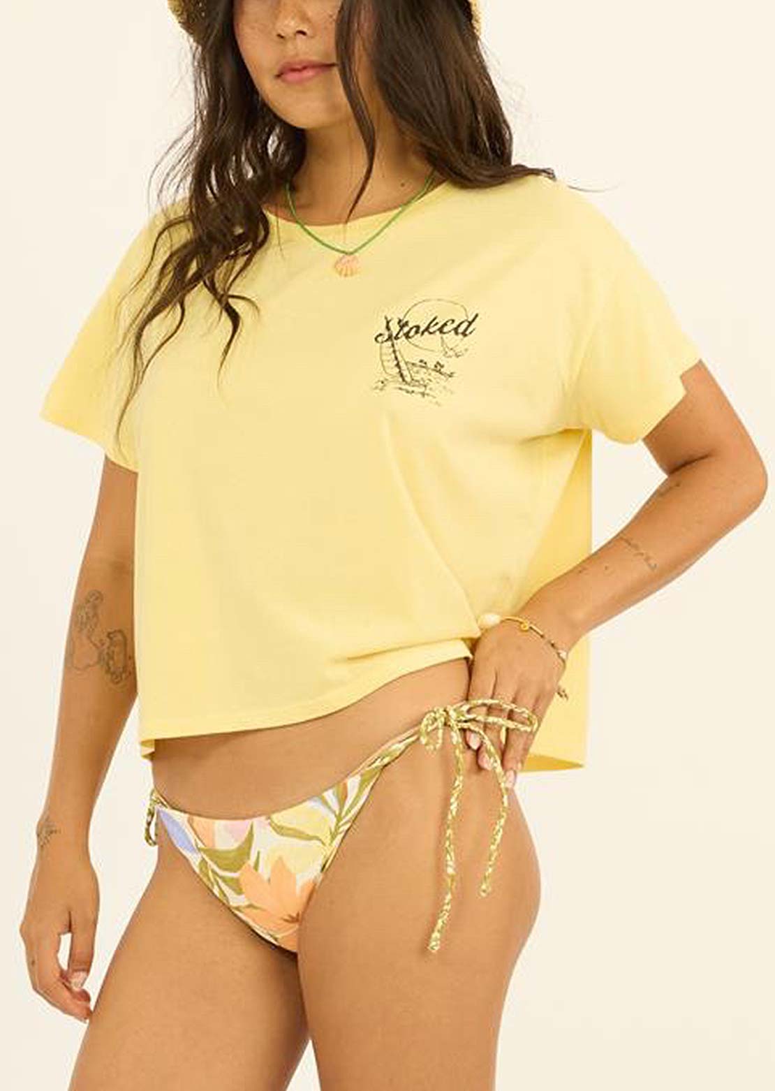 Sisstr Women's Daybreak Crop Knit T-Shirt Seein' Citron