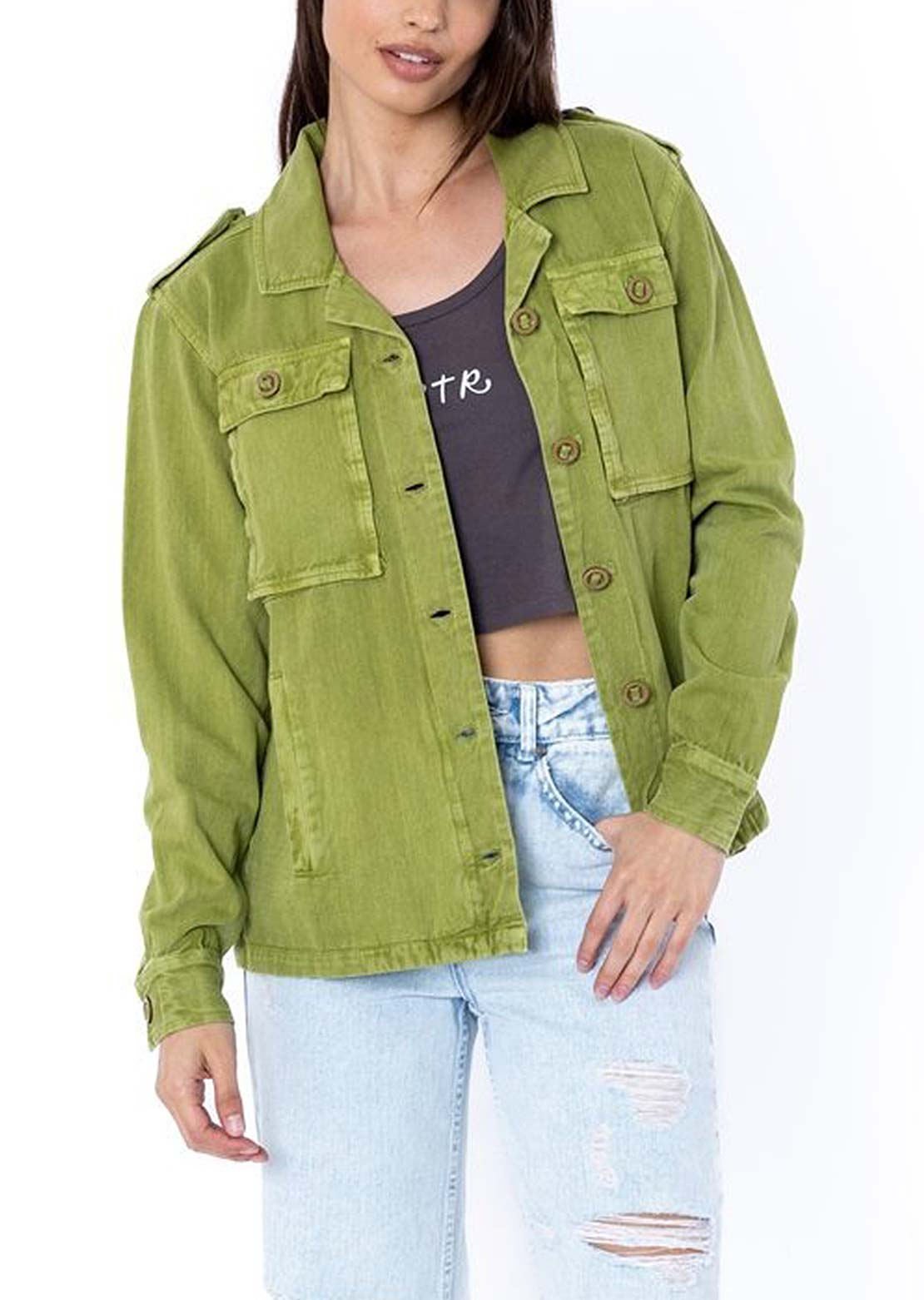 Sisstr Women's Good Things Woven Jacket Sea moss