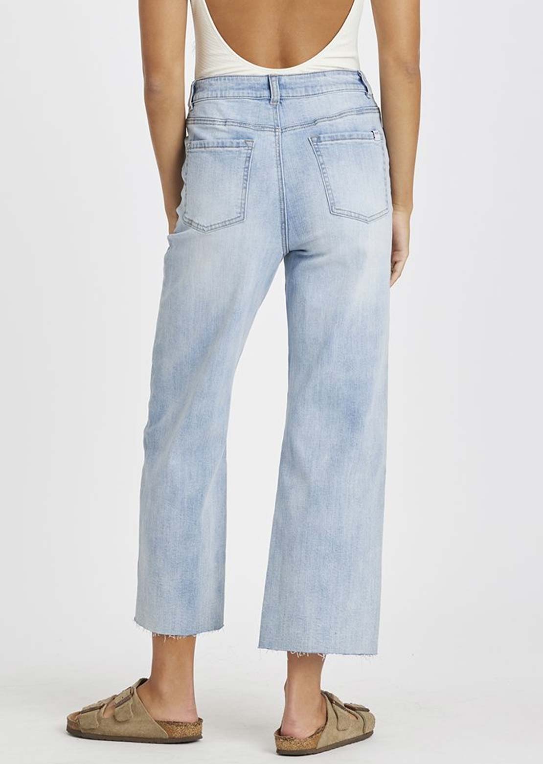 Sisstr Women's Kellyn Denim Woven Pants Faded Indigo