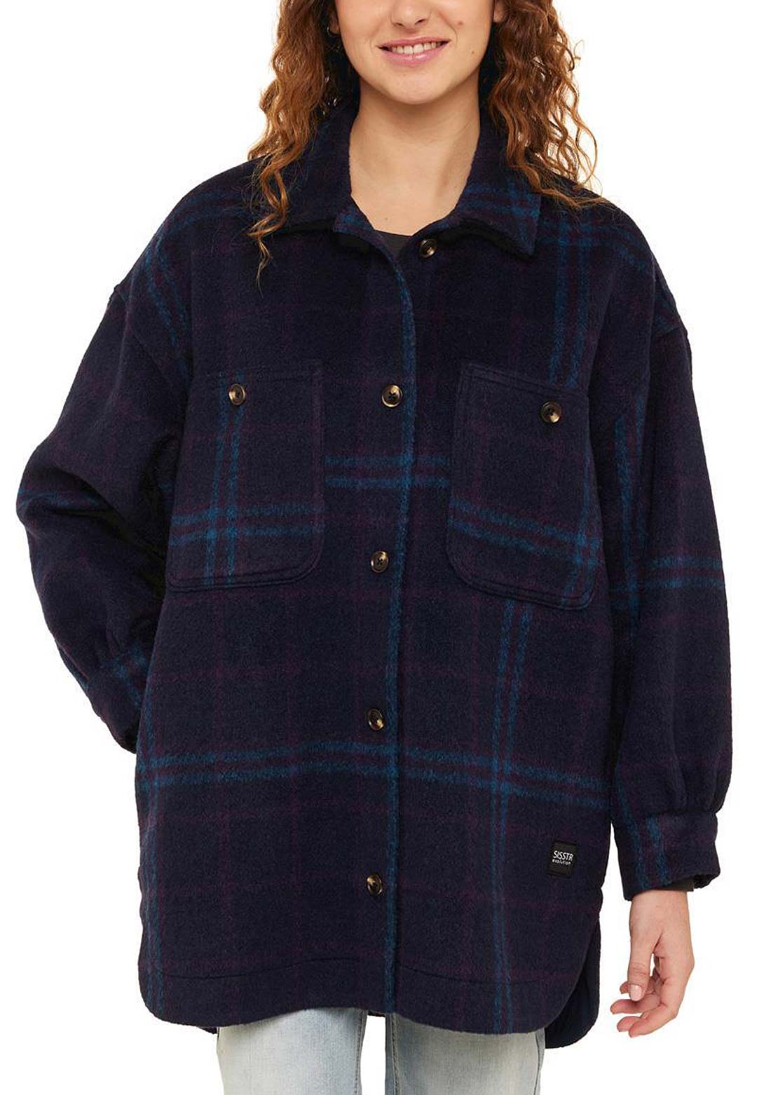 Sisstr Women's Misha Button Up Shirt Dark Naval