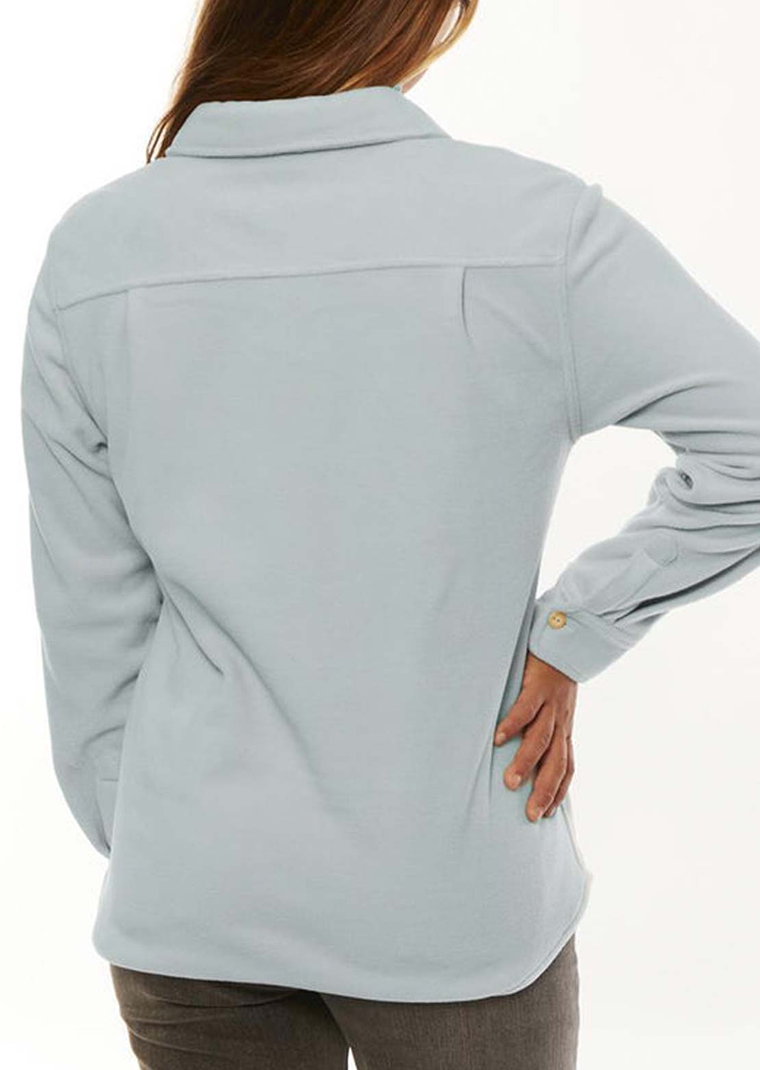 Sisstr Women's Molay E-Cozy Fleece Long Sleeve Blue Mist
