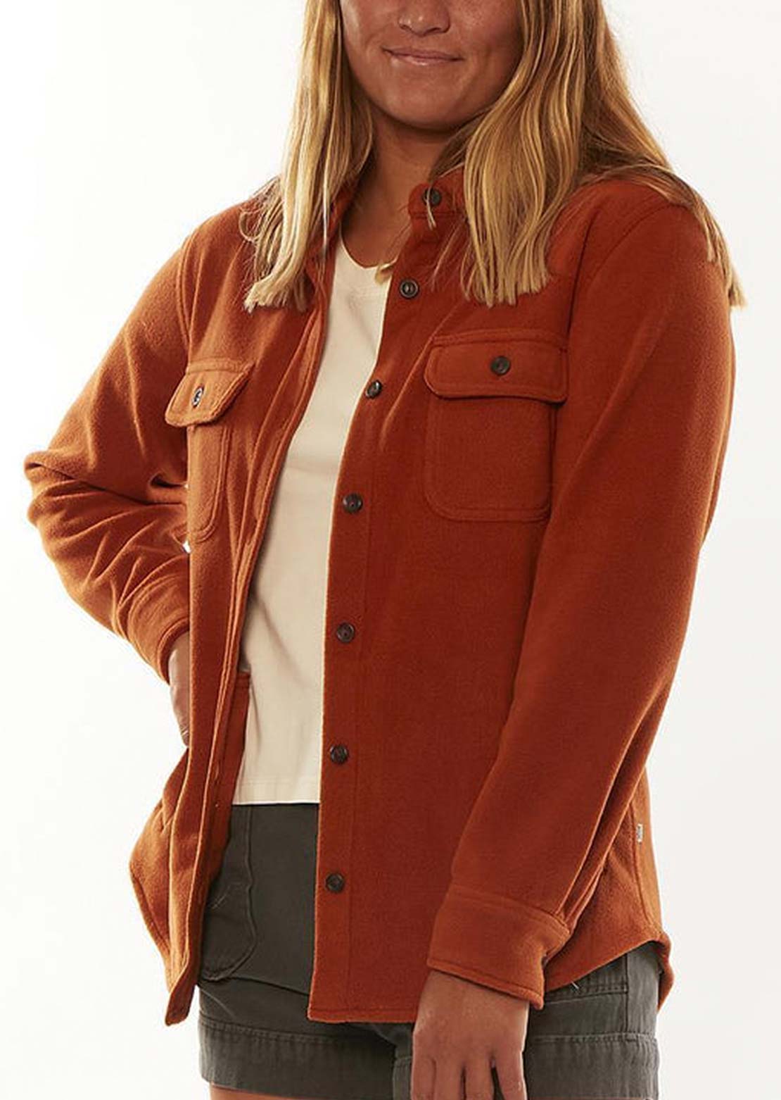 Sisstr Women&#39;s Molay E-Cozy Fleece Long Sleeve Umber