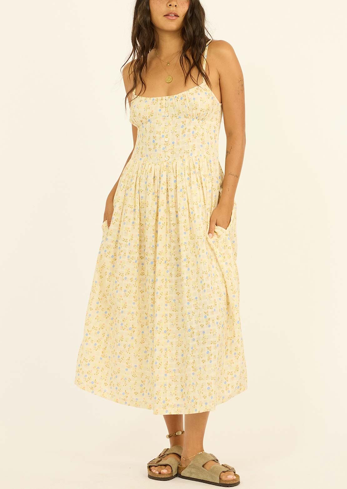 Sisstr Women's My Kinda Dream Woven Midi Dress Sea Salt