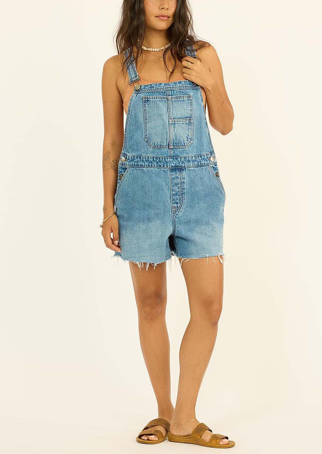 Sisstr Women's Salty Days Woven Shortall Indigo Wash
