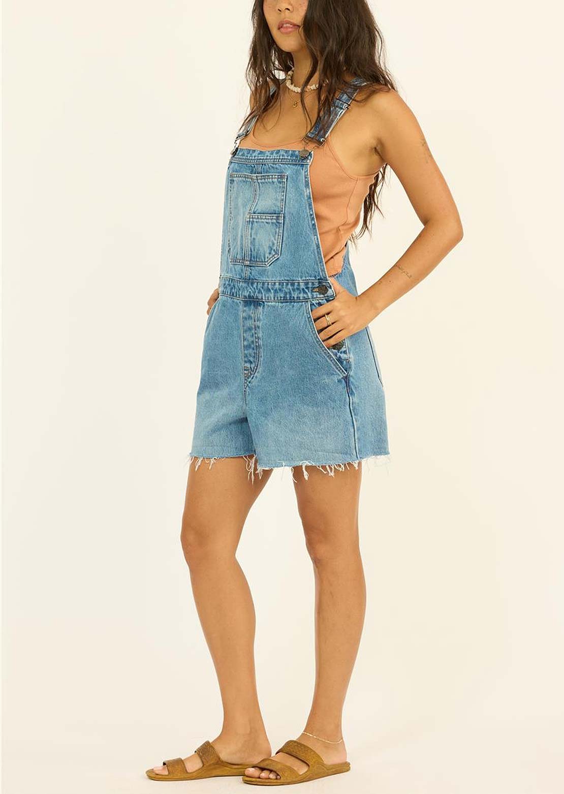 Sisstr Women's Salty Days Woven Shortall Indigo Wash