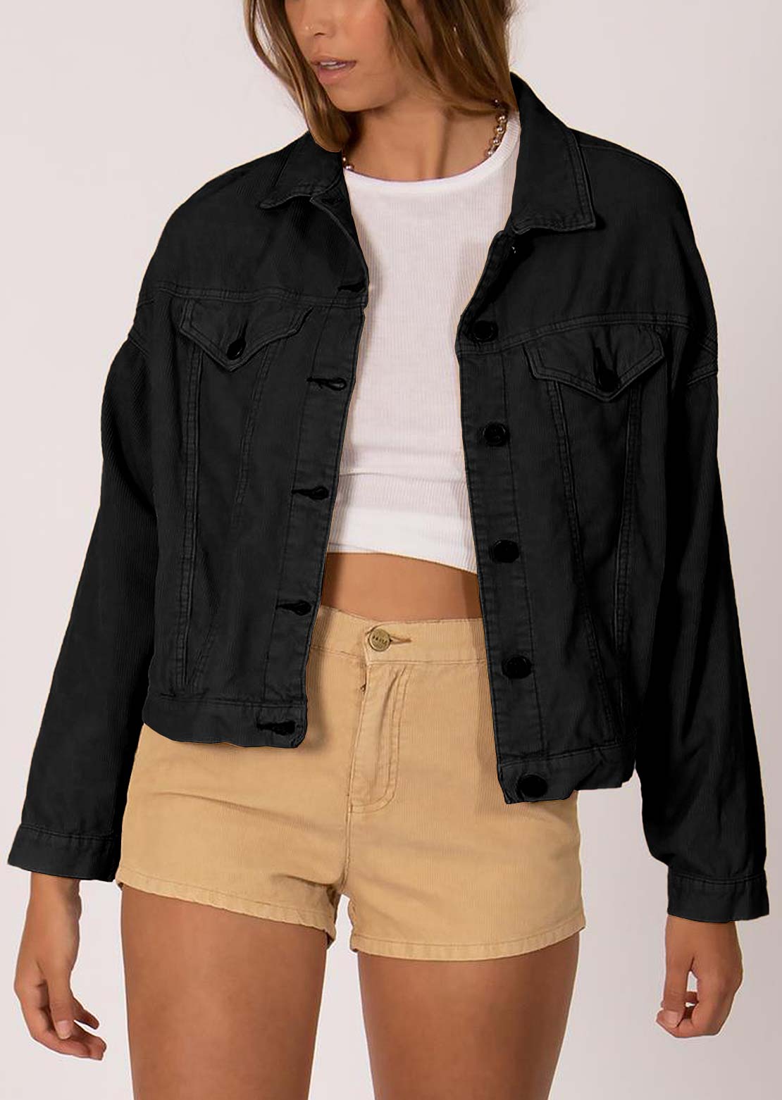 Sisstr Women's Strummin Cords Woven Jacket Black