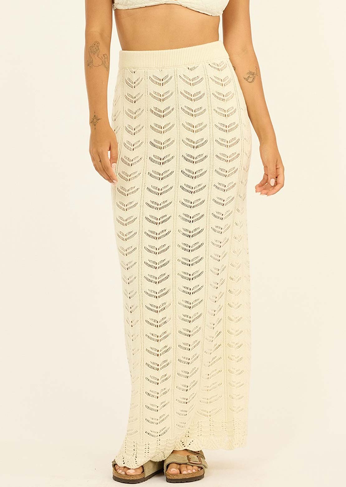 Sisstr Women's Sun To Sea Midi Woven Skirt Sea Salt