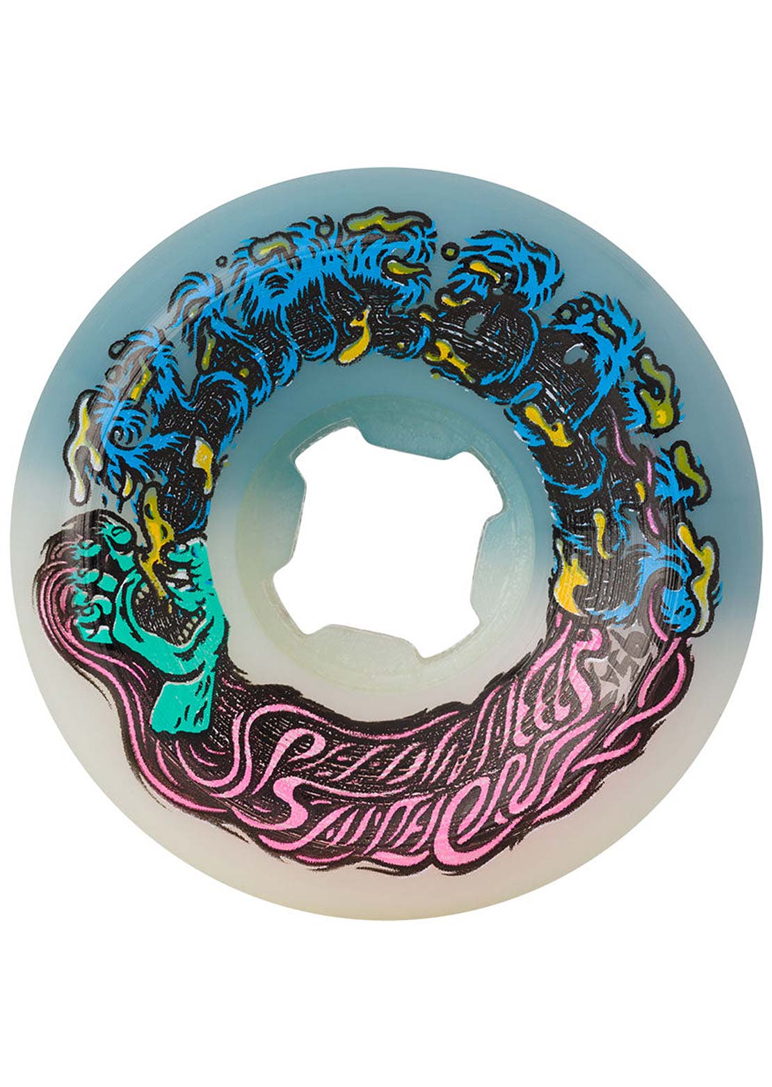 Slime Balls Hairballs 50-50 95A Skateboard Wheels White/Teal