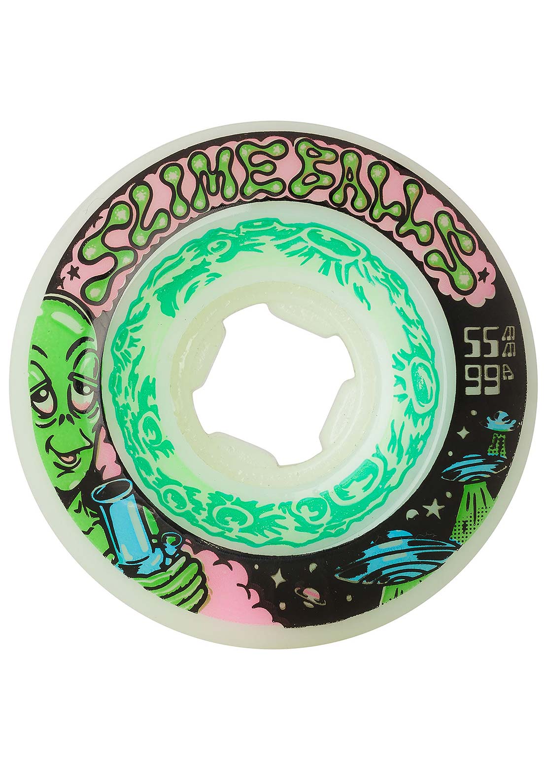 Slime Balls Saucers 99A Skateboard Wheels White