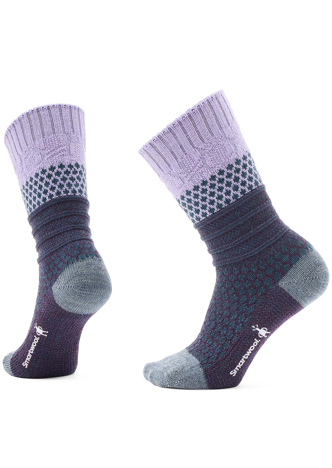 Smartwool Everyday Popcorn Cable Crew Socks Ultra Violet