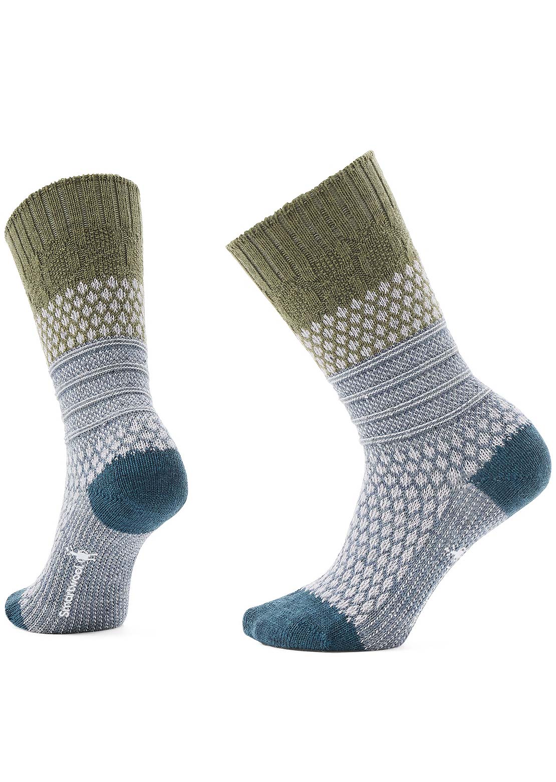 Smartwool Everyday Popcorn Cable Crew Socks Winter Moss