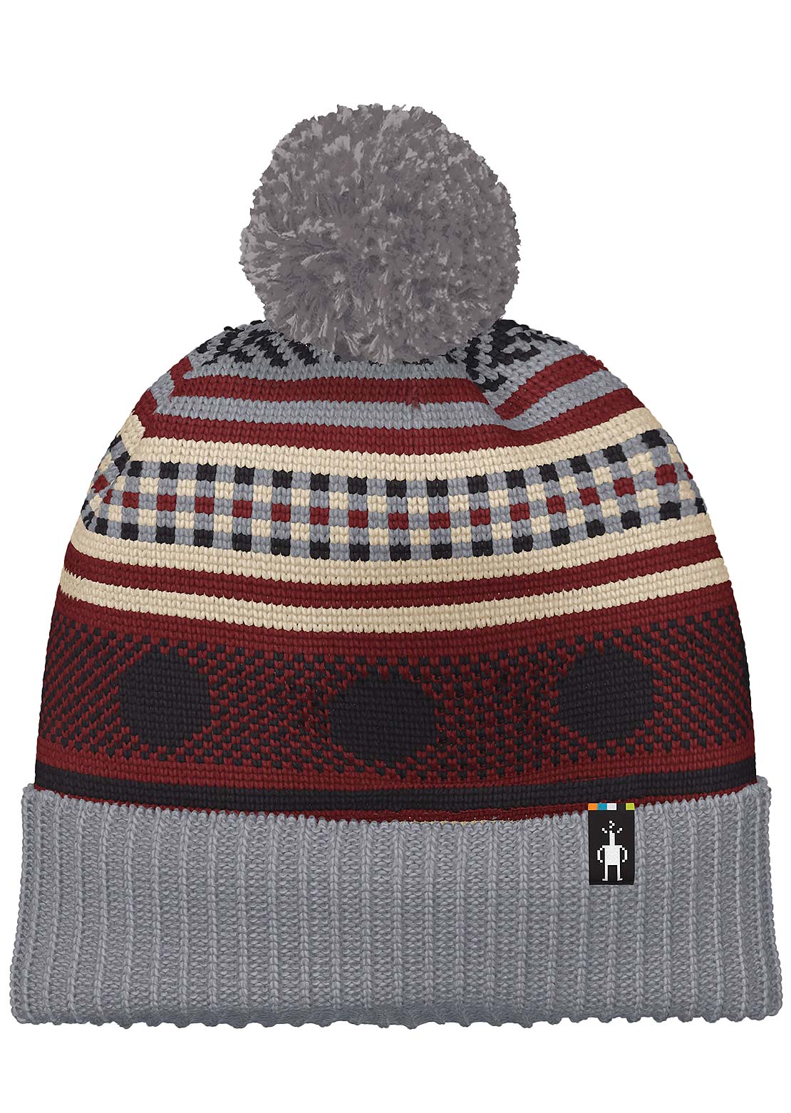 Smartwool Fairisle Fleece Lined Beanie Light Gray Heather