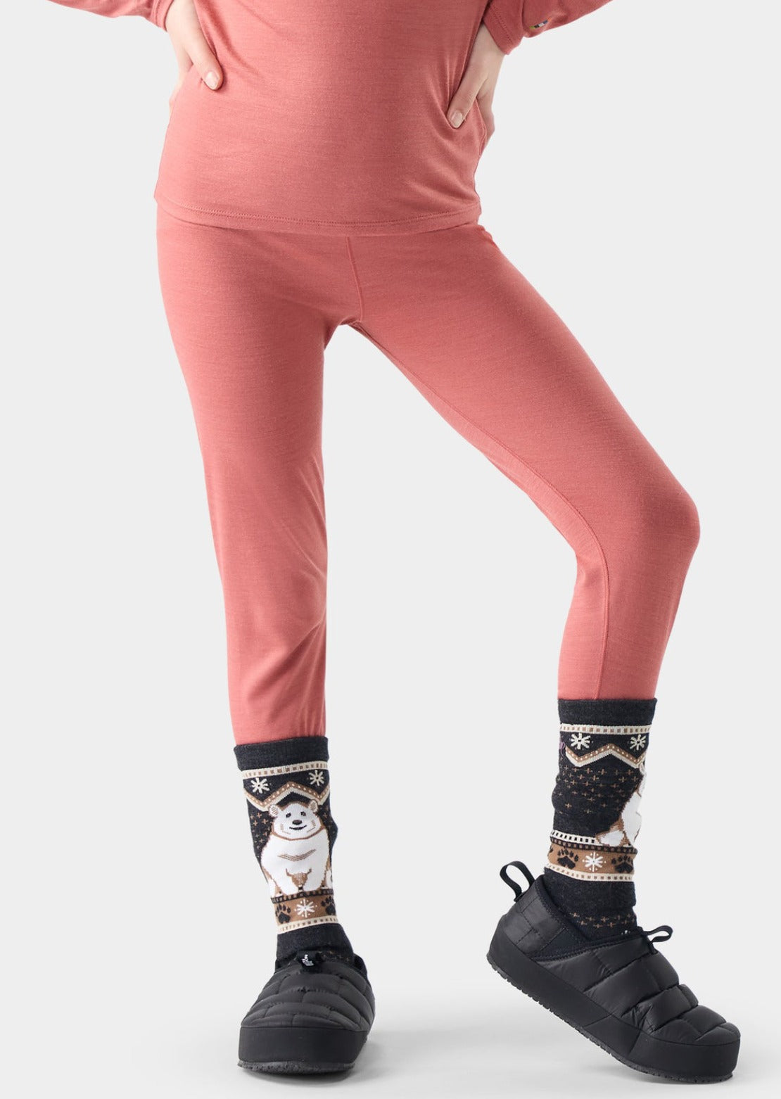 Smartwool Junior Classic Merino Blend Boxed Base Layer Bottom Rosewood