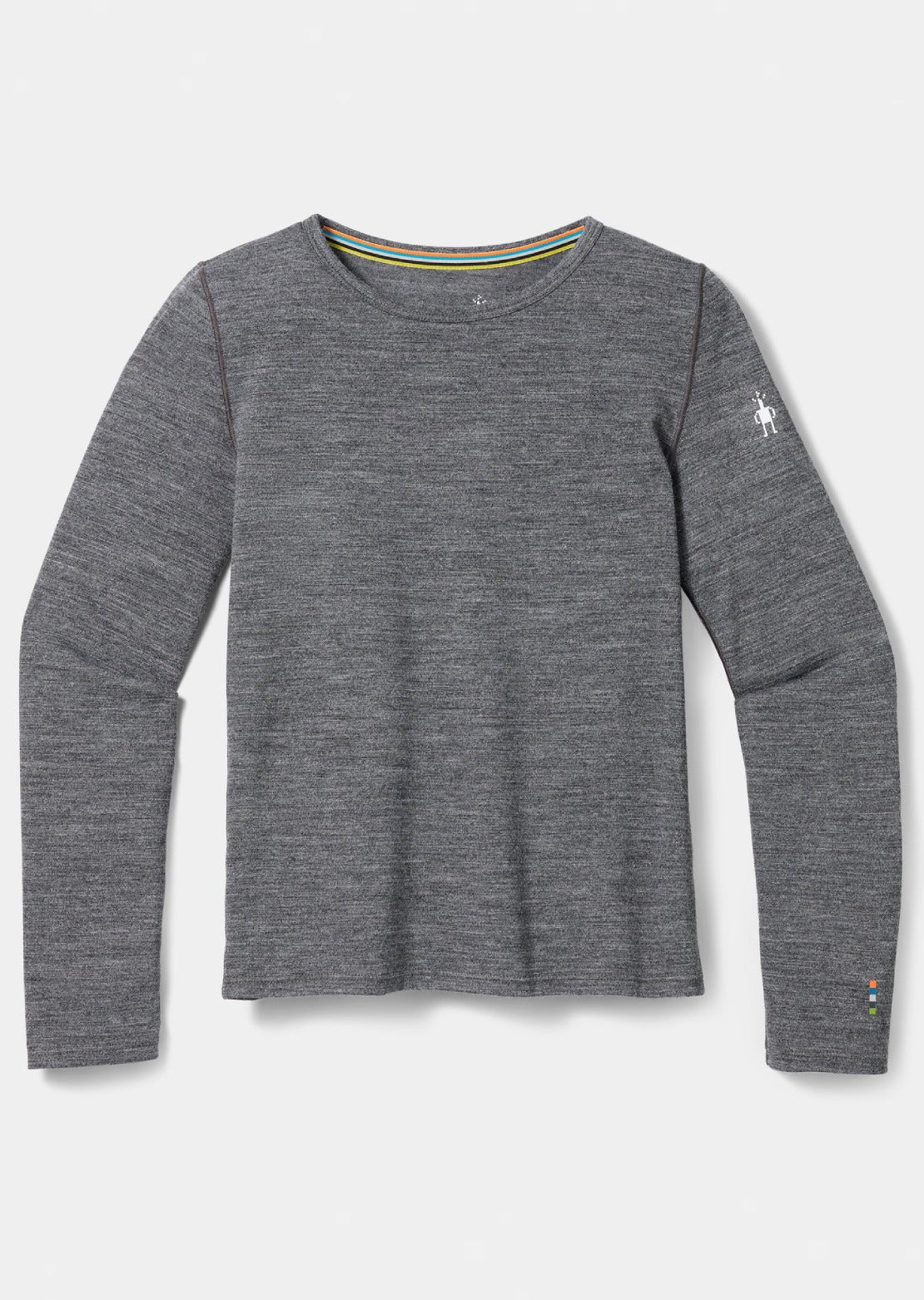 Smartwool Junior Classic Merino Blend Crewneck Boxed Base Layer Top Charcoal Heather