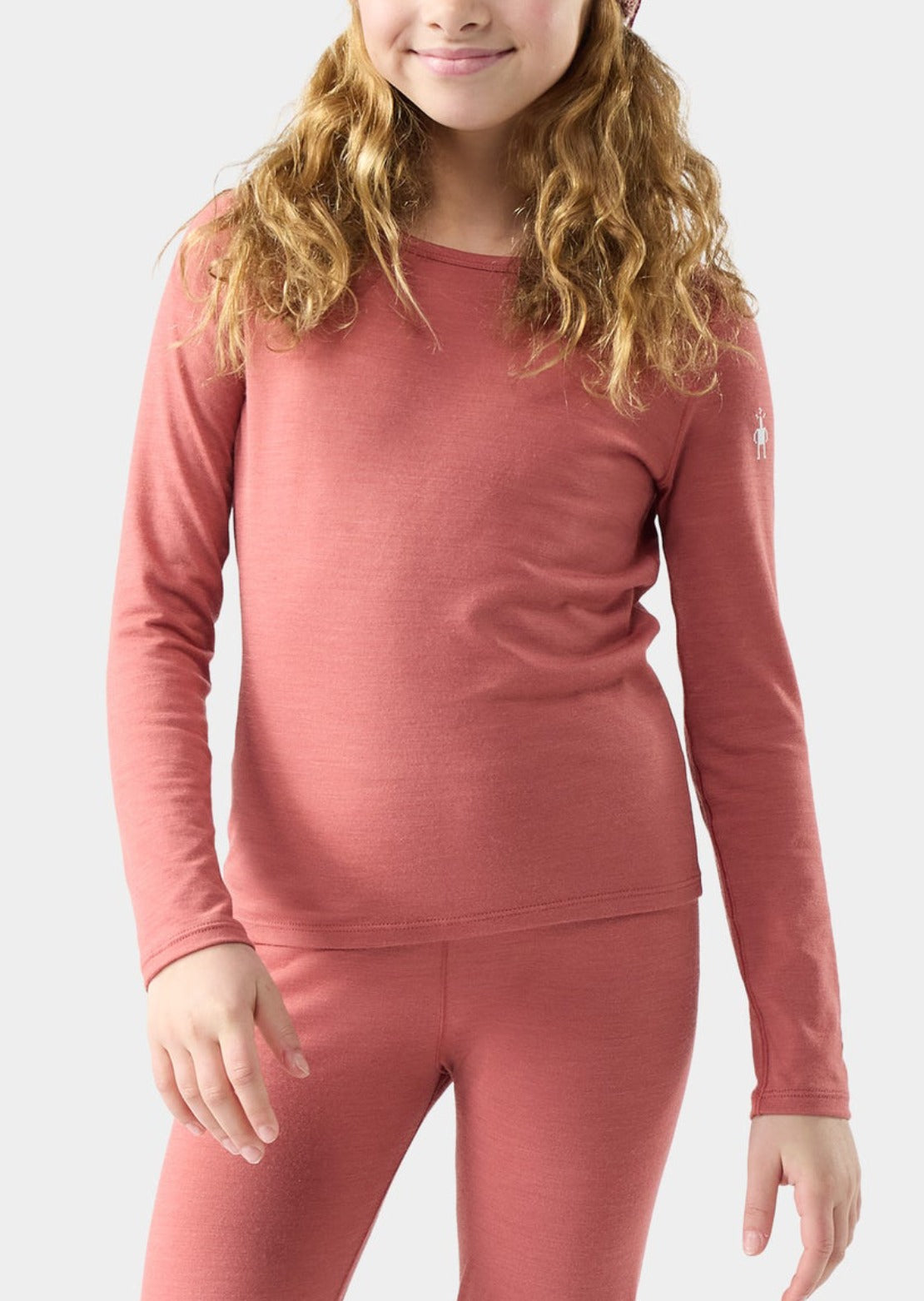 Smartwool Junior Classic Merino Blend Crewneck Boxed Base Layer Top Rosewood