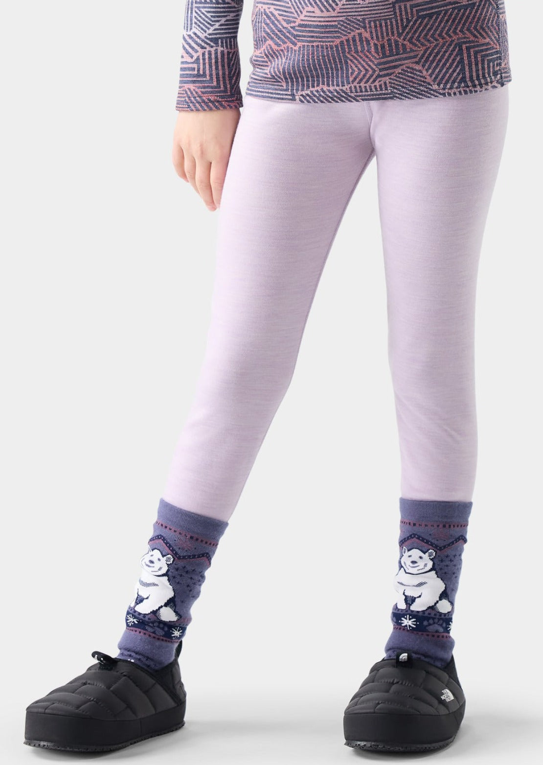 Smartwool Junior Classic Thermal Merino Base Layer Bottom Lavender Sky Heather