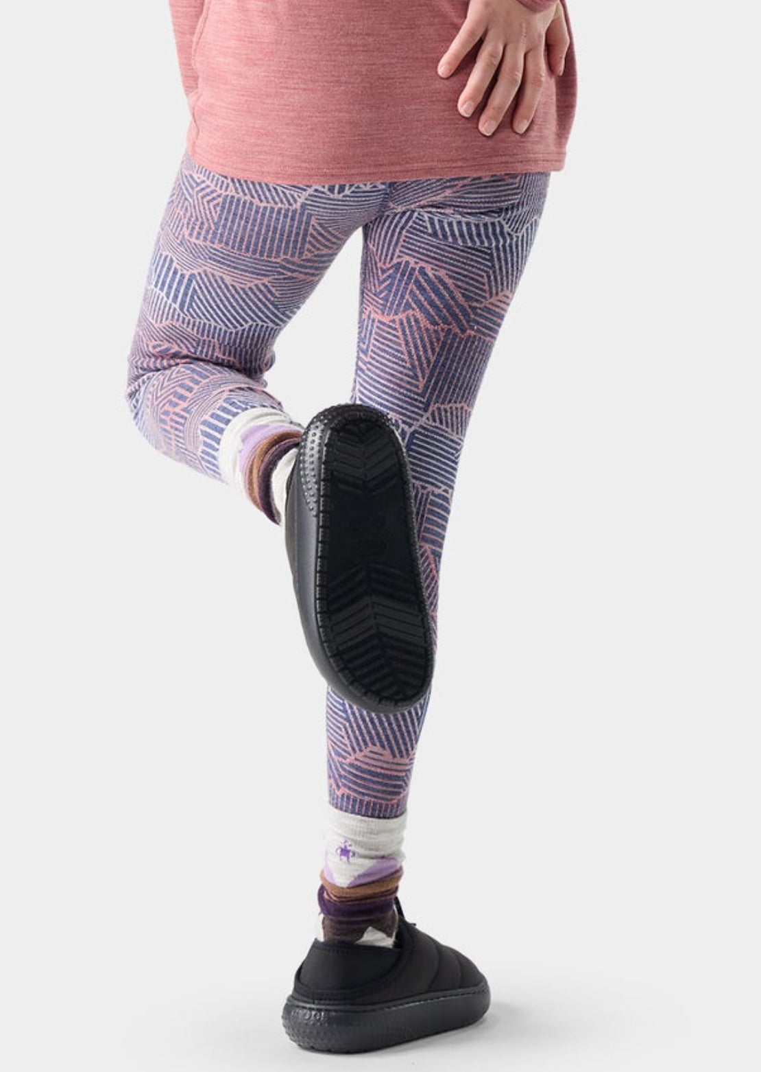 Smartwool Junior Classic Thermal Merino Base Layer Bottom Nightfall Linear Peaks