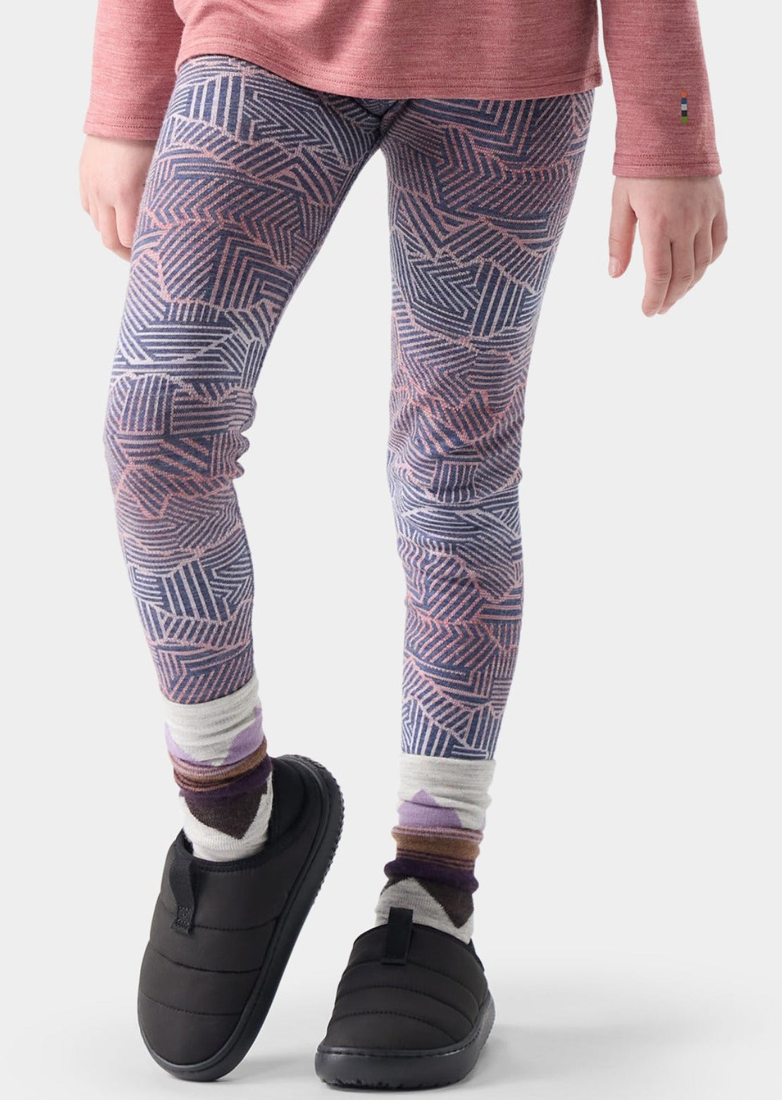Smartwool Junior Classic Thermal Merino Base Layer Bottom Nightfall Linear Peaks