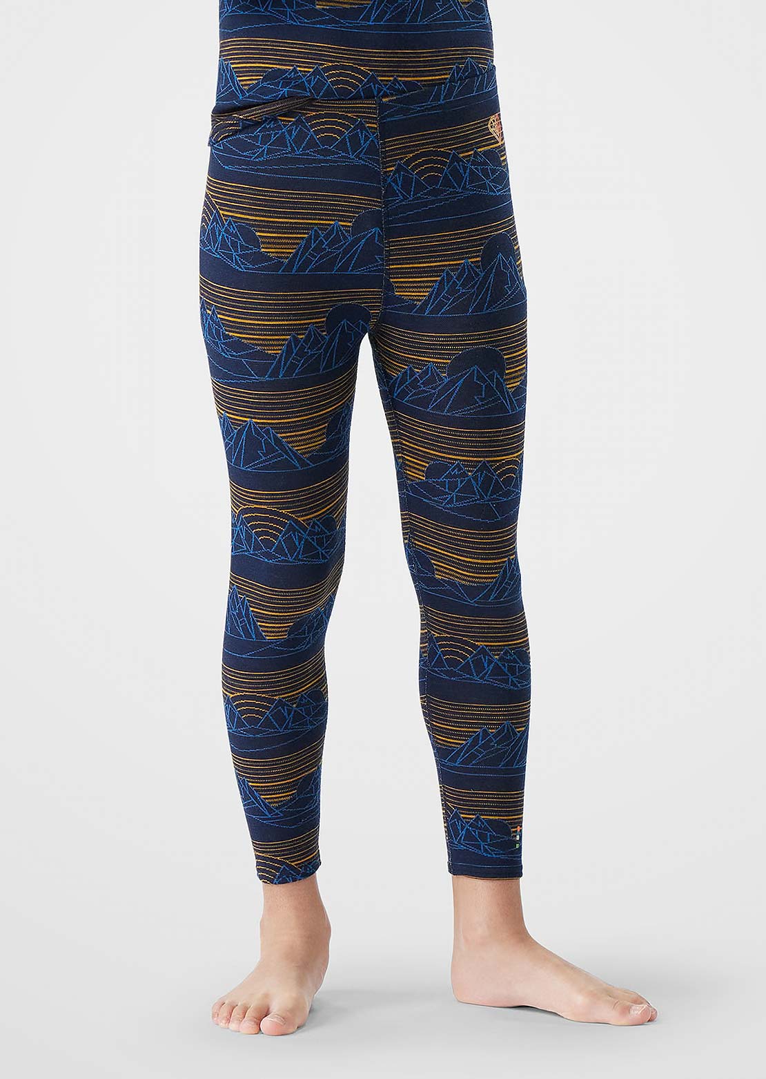 Smartwool Junior Classic Thermal Merino Base Layer Bottom Deep Navy Geo Peaks
