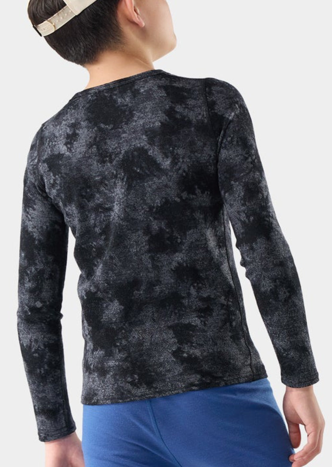 Smartwool Junior Classic Thermal Merino Base Layer Crew Boxed Top Black Tie Dye