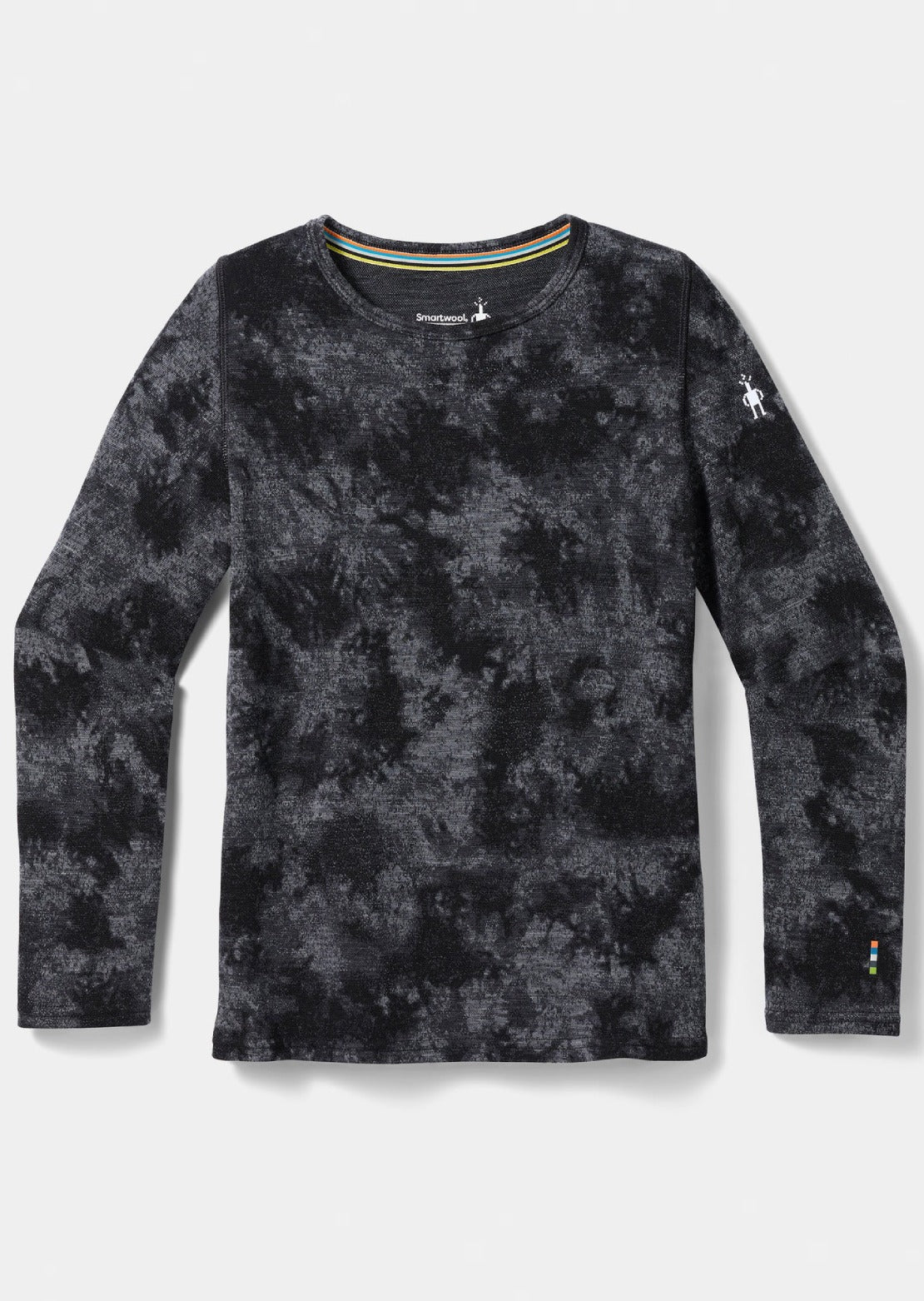 Smartwool Junior Classic Thermal Merino Base Layer Crew Boxed Top Black Tie Dye
