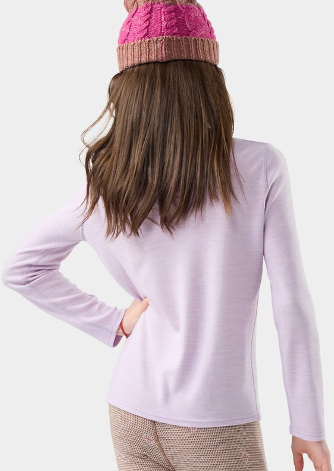 Smartwool Junior Classic Thermal Merino Base Layer Crew Boxed Top Lavender Sky Heather