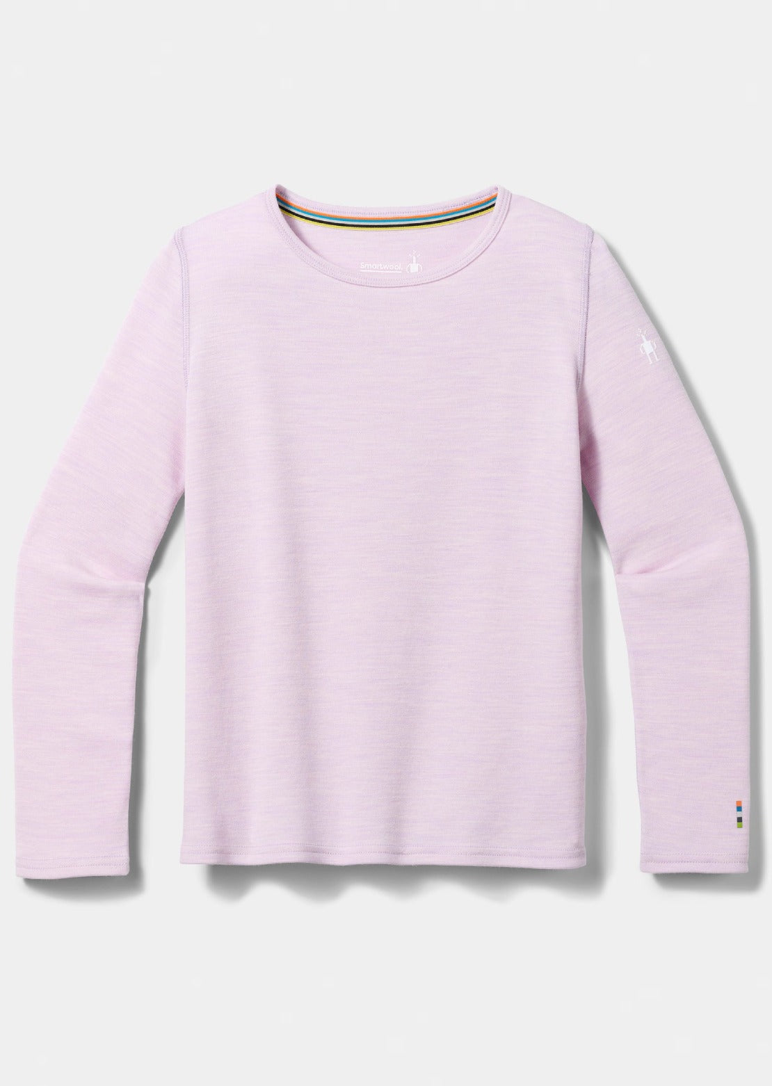 Smartwool Junior Classic Thermal Merino Base Layer Crew Boxed Top Lavender Sky Heather
