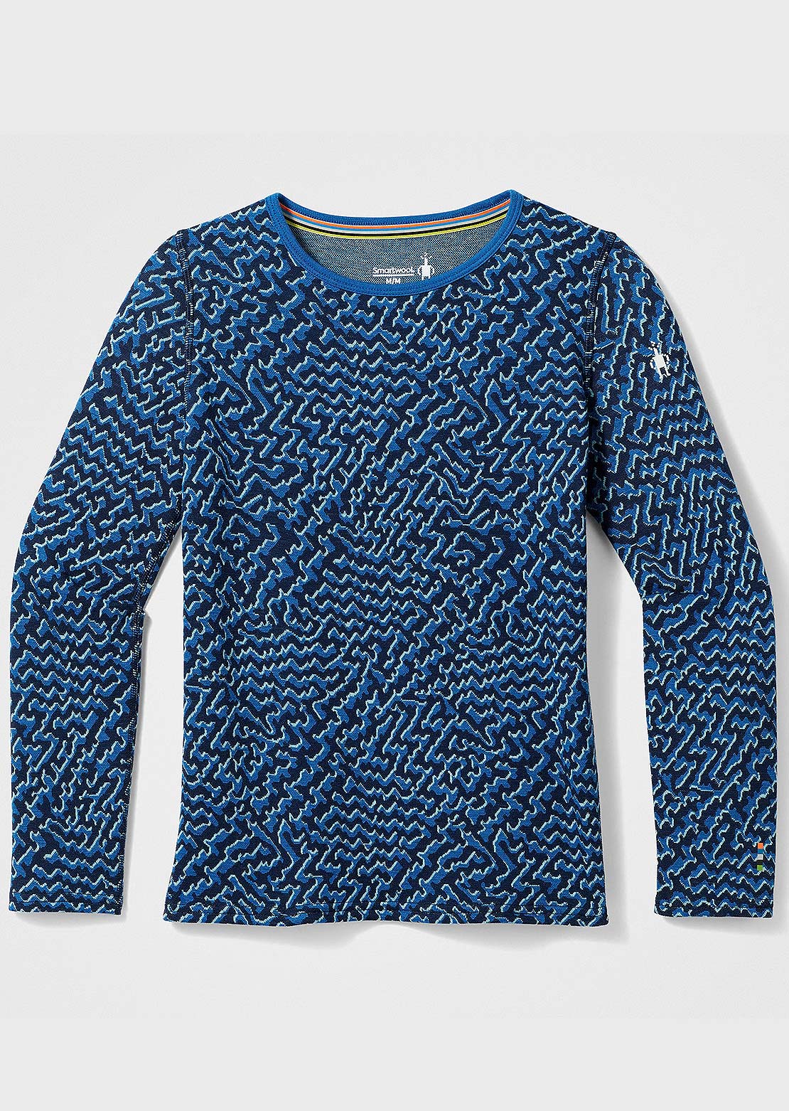 Smartwool Junior Classic Thermal Merino Base Layer Crew Top Nival Blue Retro Line