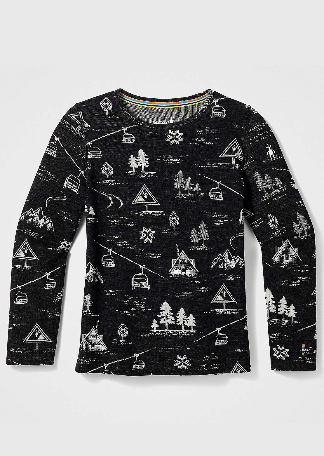 Smartwool Junior Classic Thermal Merino Base Layer Top Black Ski Day