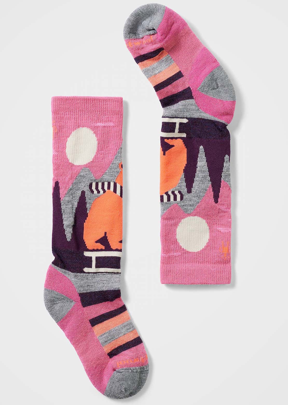 Smartwool Junior Ski Light Cushion Sleigh Bear OTC Socks Garden Pink