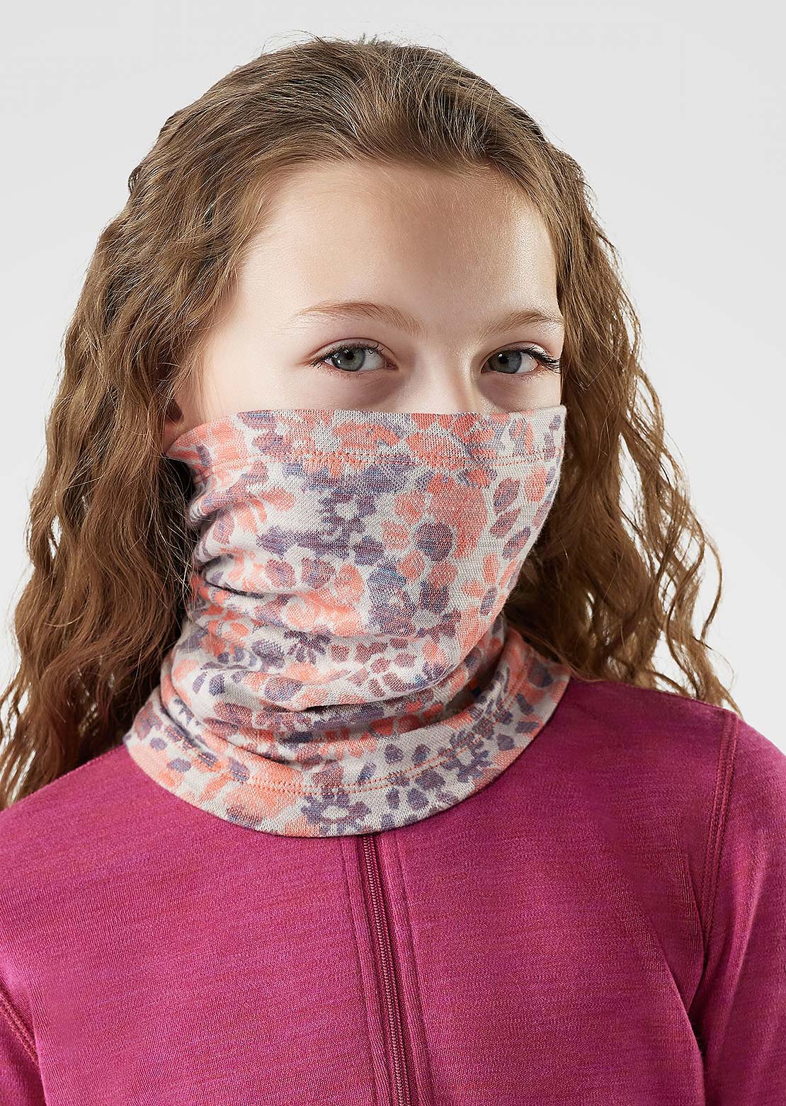 Smartwool Junior Thermal Merino Neck Gaiter Coral Reef Floral
