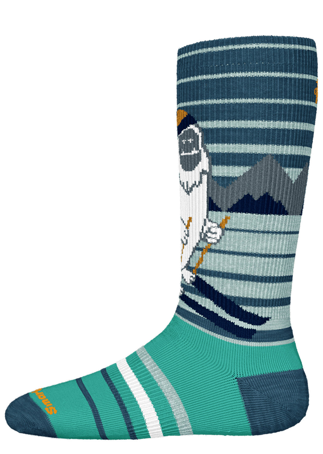 Smartwool Junior Wintersport Full Cushion Yeti Pattern OTC Socks Twilight Blue
