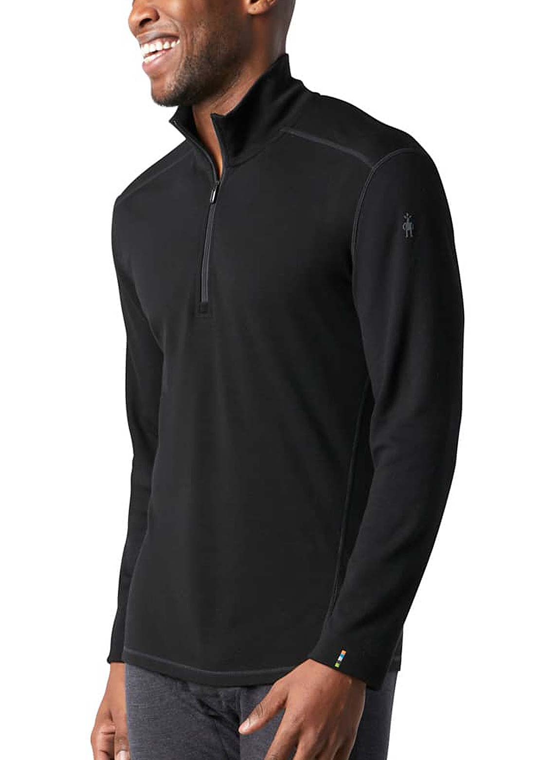 Smartwool Men's Classic Thermal Merino 1/4 Zip Base Layer Top Black