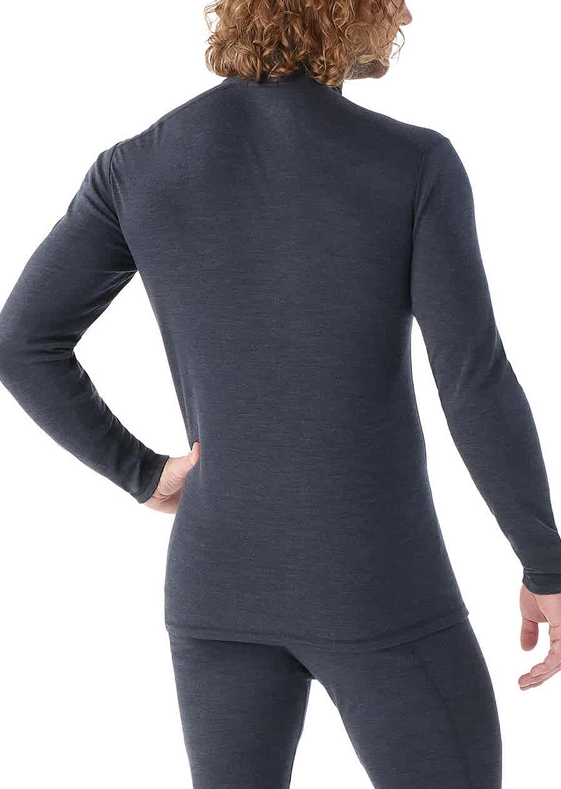 Smartwool Men's Classic Thermal Merino 1/4 Zip Base Layer Top Charcoal Heather