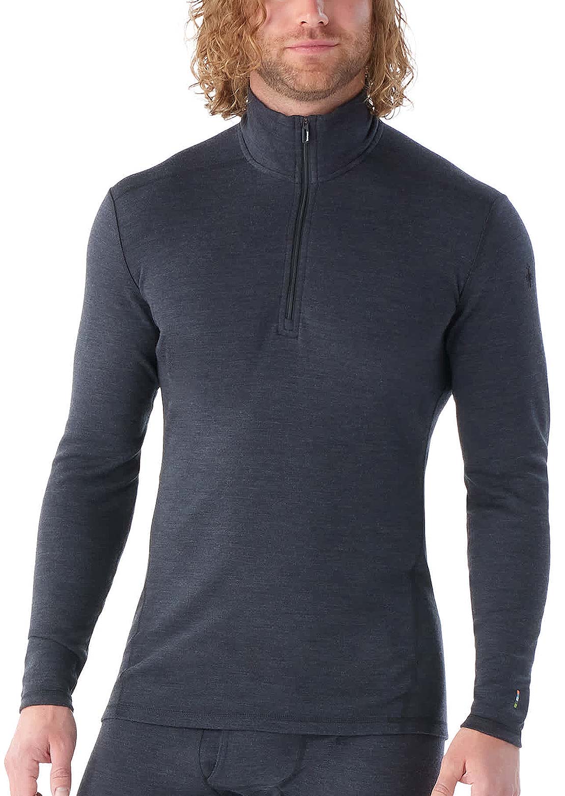 Smartwool Men's Classic Thermal Merino 1/4 Zip Base Layer Top Charcoal Heather