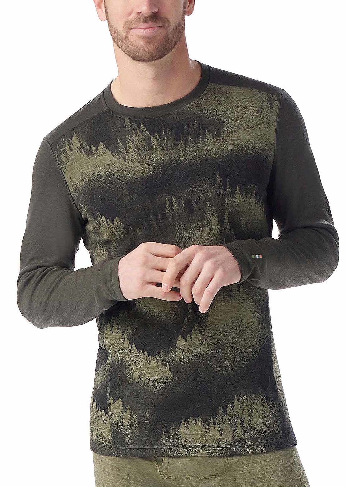 Smartwool Men's Classic Thermal Merino 250 Crew Base Layer Top North Woods Foggy Pines
