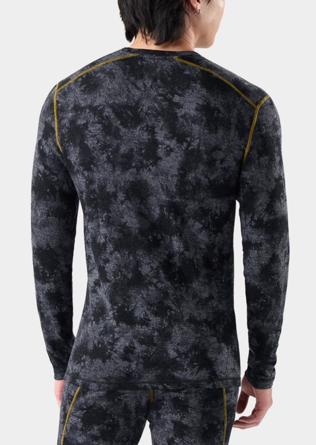 Smartwool Men's Classic Thermal Merino Crewneck Boxed Base Layer Top Black Tie Dye/Honey Gold