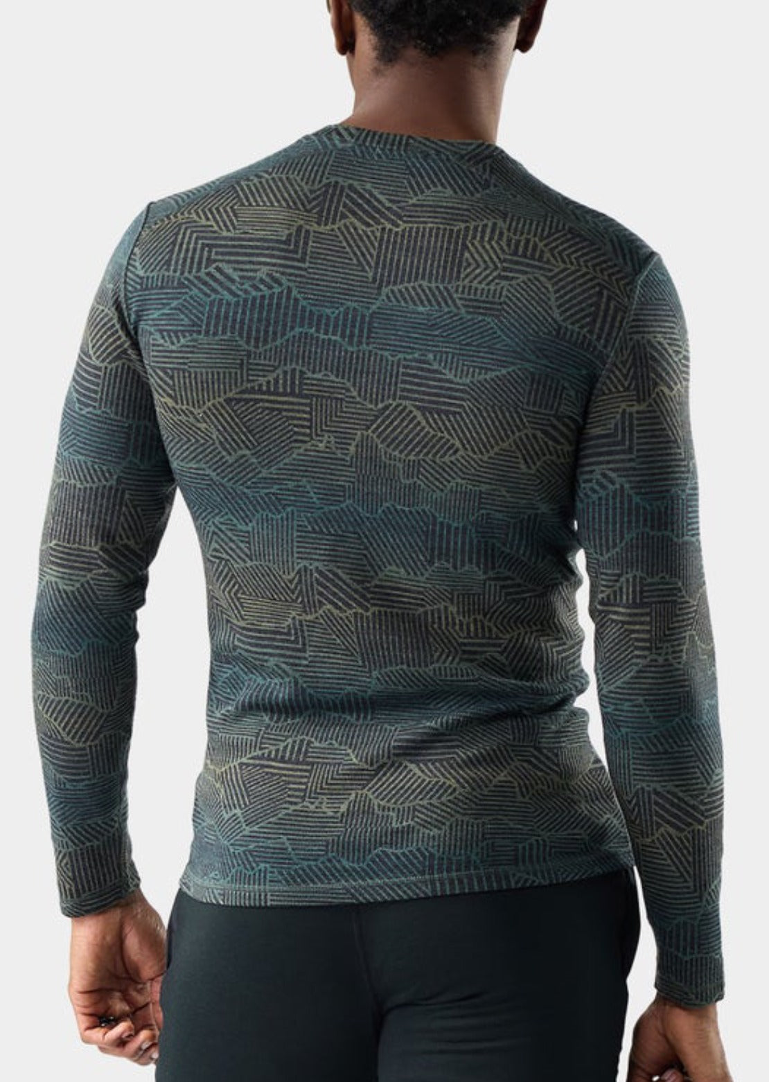 Smartwool Men's Classic Thermal Merino Crewneck Boxed Base Layer Top Charcoal Linear Peaks