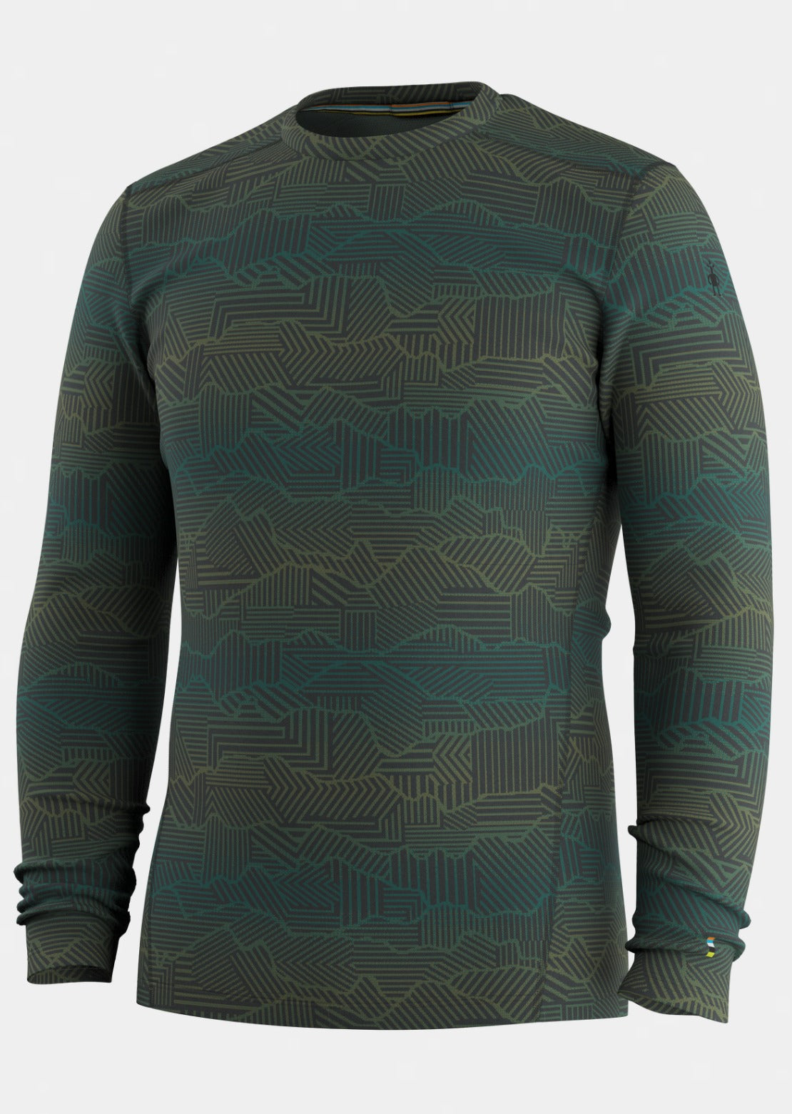 Smartwool Men's Classic Thermal Merino Crewneck Boxed Base Layer Top Charcoal Linear Peaks