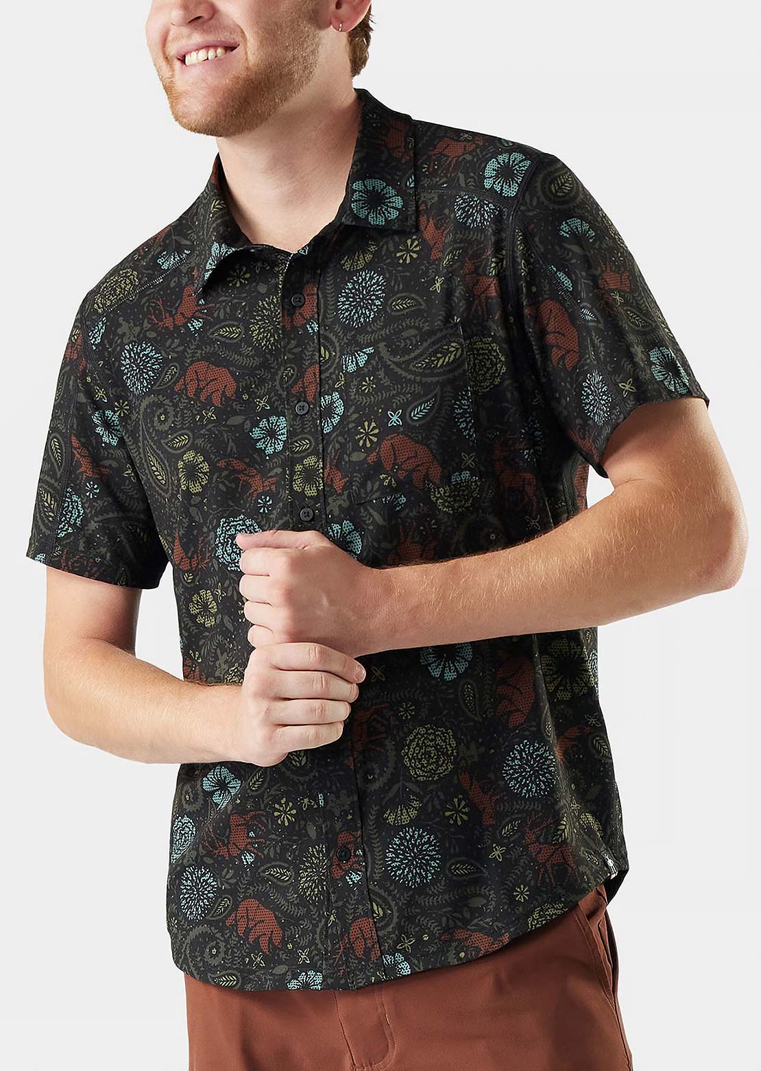 Smartwool Men's Everyday Button Up Shirt Black Paisley