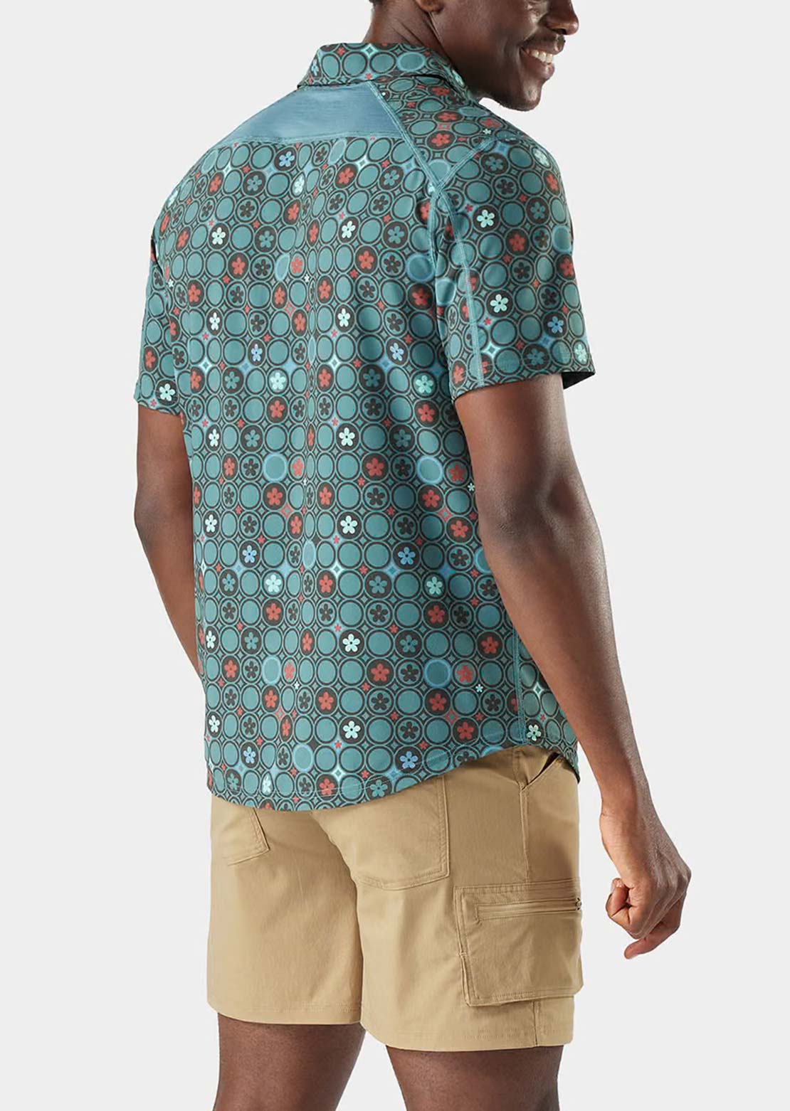 Smartwool Men's Everyday Button Up Shirt Dusty Teal Geo Floral