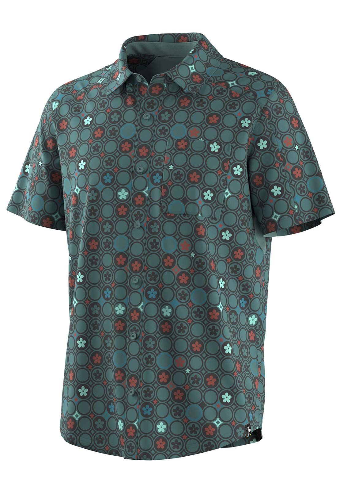 Smartwool Men's Everyday Button Up Shirt Dusty Teal Geo Floral