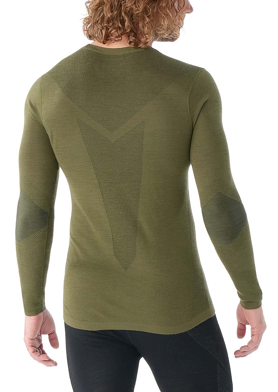 Smartwool Men&#39;s Intraknit Thermal Merino Crew Base Layer Top Winter Moss